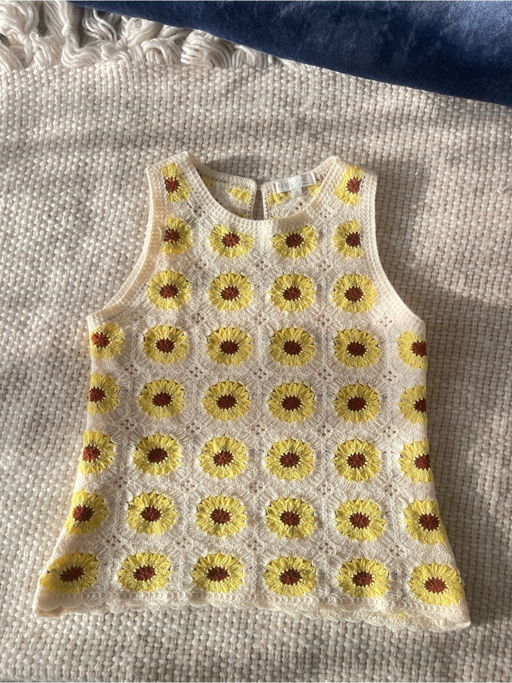 Women’s Knit Sunflower Tank - Yellow & Cream